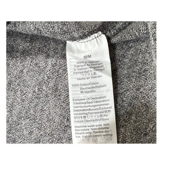 J Crew Always Sweater Women's  Size Medium Gray & Dark Blue Stripe  100% Cotton - Picture 7 of 9